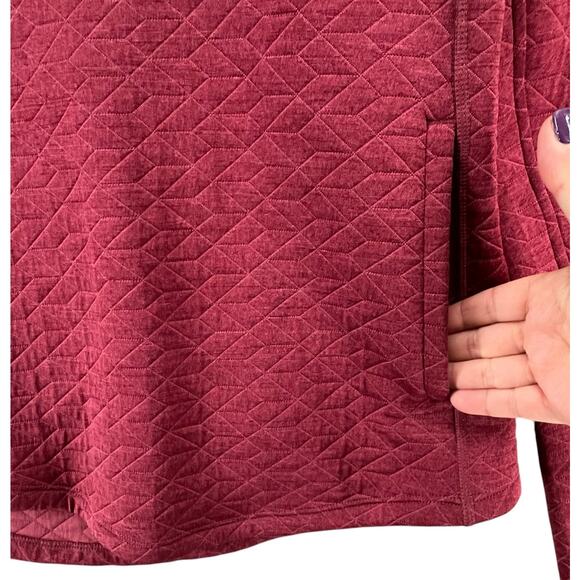 Marmot Sweatshirt Womens M Burgundy Red Annie Quilted Cowlneck Pullover Gorpcore - Picture 5 of 15